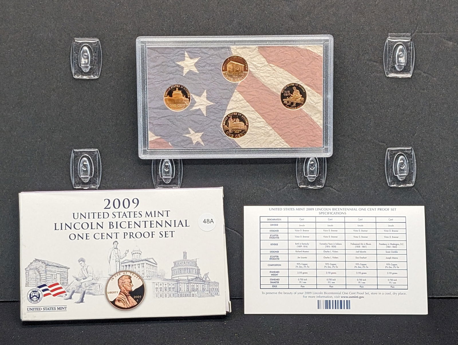 2009-S Lincoln Bicentennial One Cent Proof Set.? Four varieties. Original box.? (1 of 3)