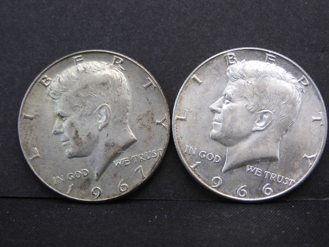 1966 P, 67 P Kennedy Half Dollars (1 of 2)