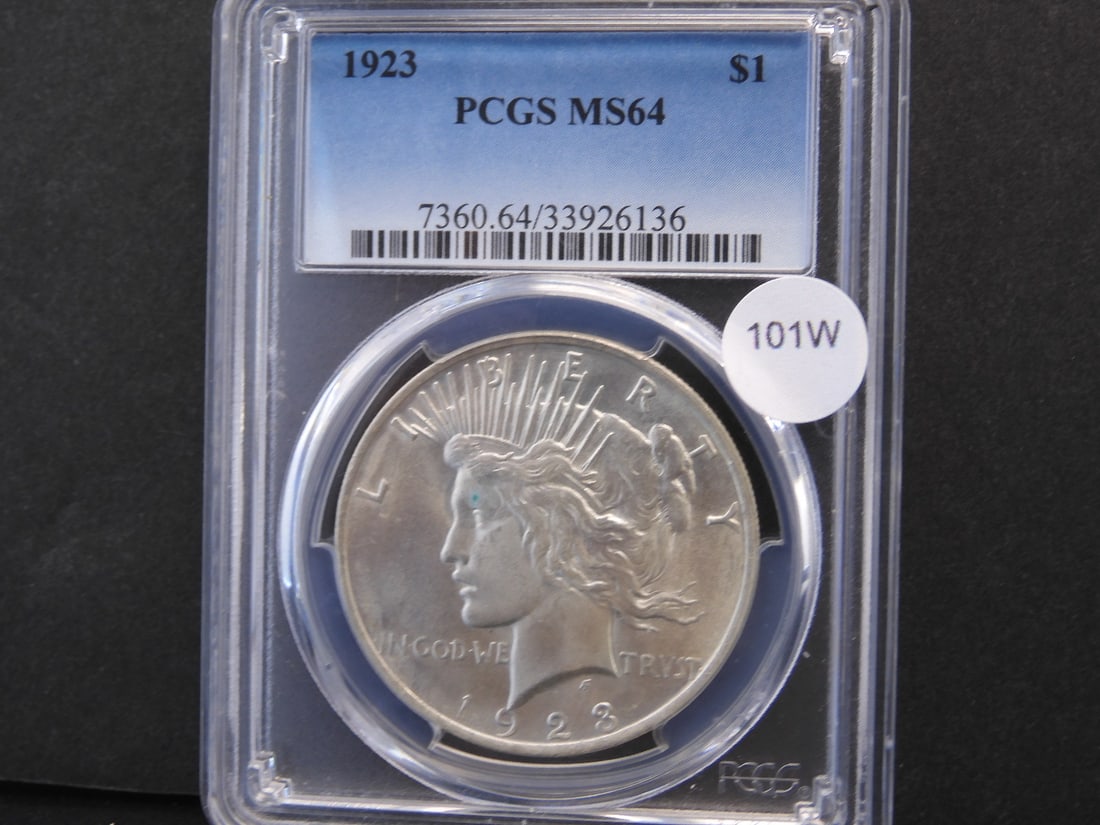 1923 U.S. Silver Peace Dollar - PCGS MS 64 (1 of 3)