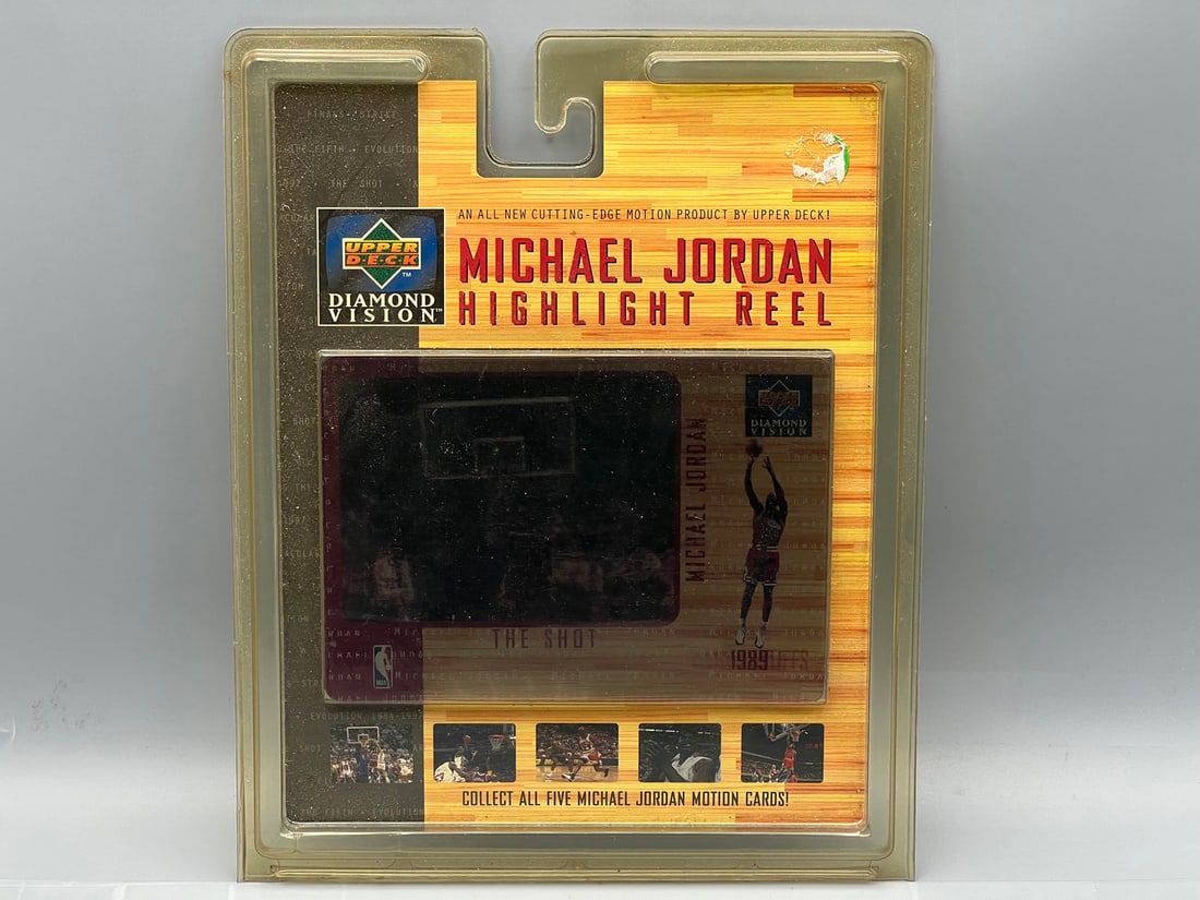 1997 Upper Deck Diamond Vision Michael Jordan Highlight Reel Lenticular Motion Card in Original (1 of 3)