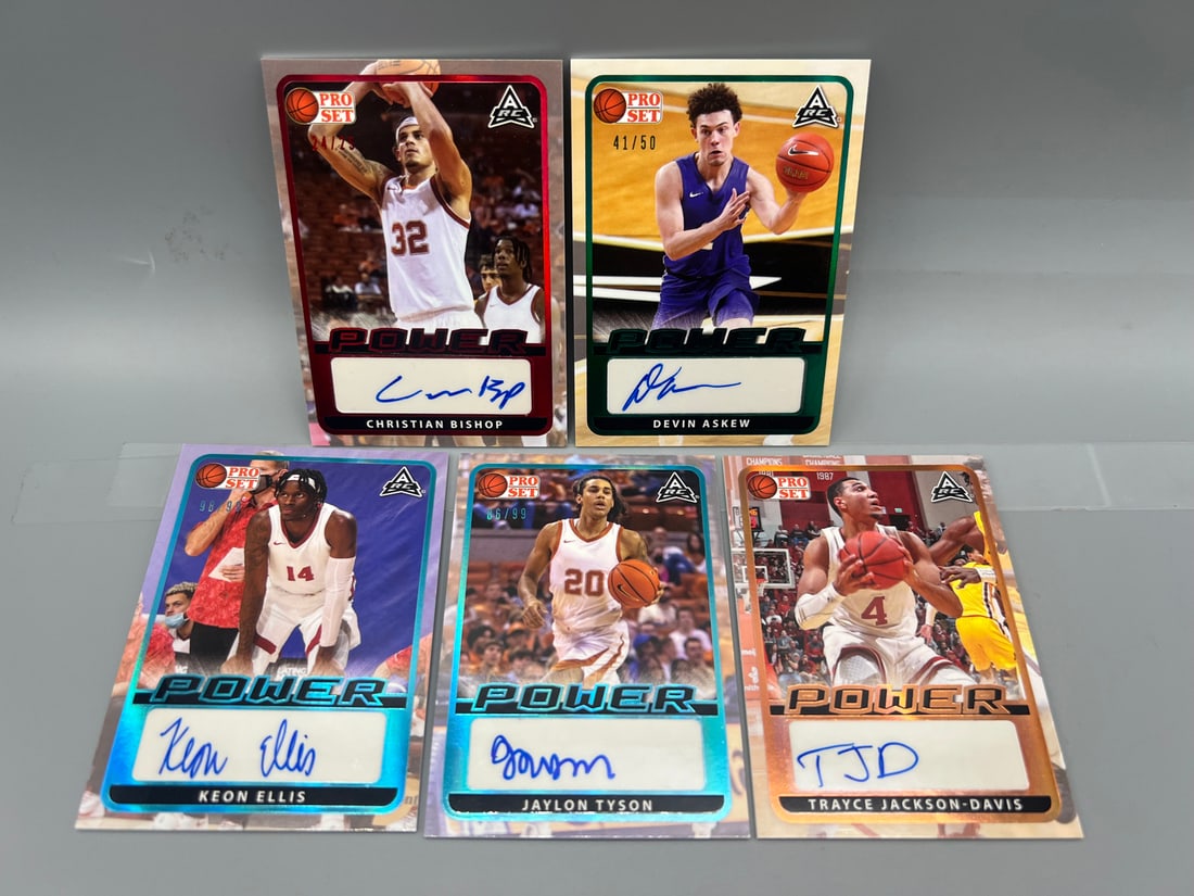 Lot of (5) 2022 Leaf Pro Set Rookie Auto Cards - All but one are serial numbered (1 of 2)