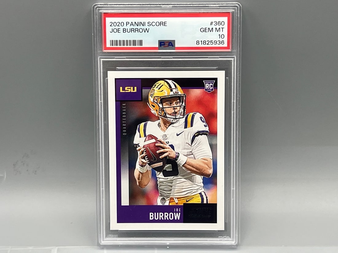 2020 Panini Score Joe Burrow RC #360 PSA Gem Mint 10 - LSU Variation (1 of 2)