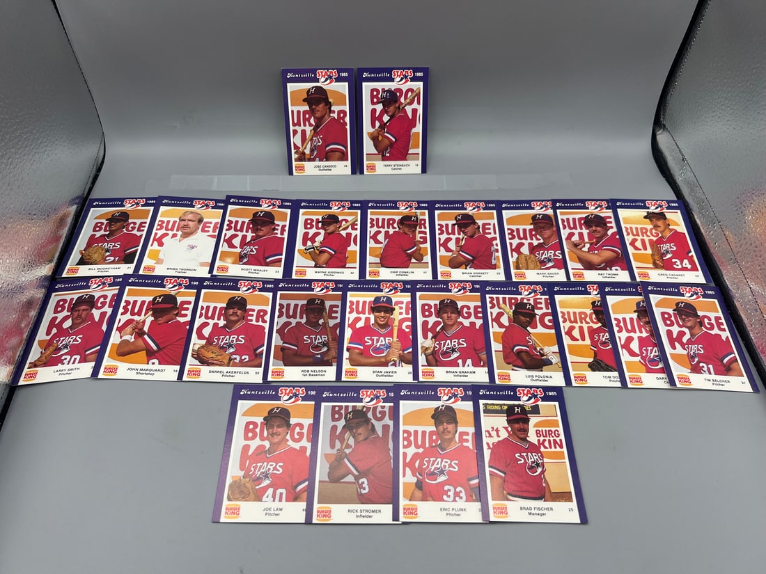 1985 Burger King Huntsville Stars Minor League Baseball Complete Team Set W/ Jose Canseco & Terry (1 of 6)