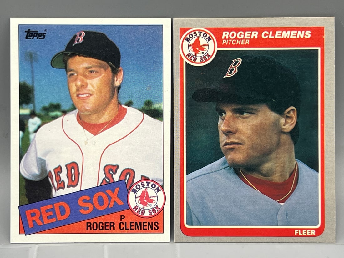 1985 Topps Roger Clemens RC #181 & 1985 Fleer Roger Clemens RC #155: 1985 Topps Roger Clemens RC #181 & 1985 Fleer Roger Clemens RC #155