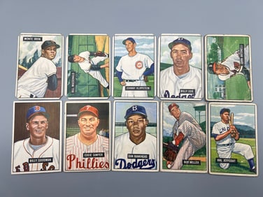 Lot of 10 - 1951 Bowman - Monte Irvin RC/HOF - Varying Conditions