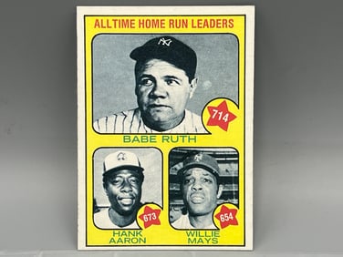 1973 Topps All Time Home Run Leaders Babe Ruth/Hank Aaron/Willie Mays #1