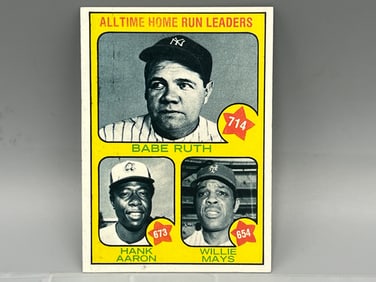 1973 Topps All Time Home Run Leaders Babe Ruth/Hank Aaron/Willie Mays #1