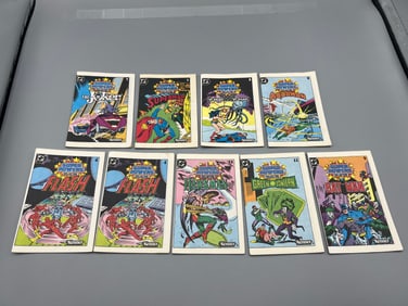 Lot of (9) 1984 Kenner DC Super Powers Action Figure Mini Comic Books - Tough