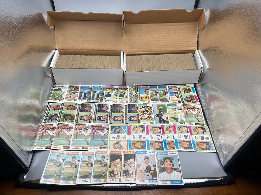 Lot of (2) Boxes of 1974 Topps Baseball Cards Over 1000+ Total W/ Lots of Stars & Rookies - With (1 of 7)