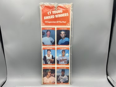 1985 TCMA Baseball Cy Young Award Winners Unopened Trading Card Sheet W/ Stars