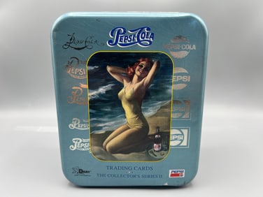 1995 Dart Pepsi-Cola Collector's Series 2 Tin W/ Sealed Packs Inside - 1 Pack Was Opened