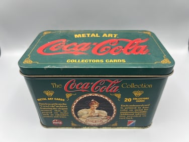 1994 Collect A Card Coca-Cola Metal Art Collection Complete Tin Card Set W/ COA