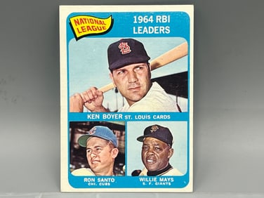 1965 Topps NL RBI Leaders Ken Boyer/Willie Mays/Ron Santo #6