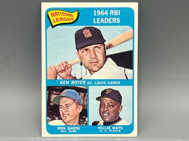 1965 Topps NL RBI Leaders Ken Boyer/Willie Mays/Ron Santo #6