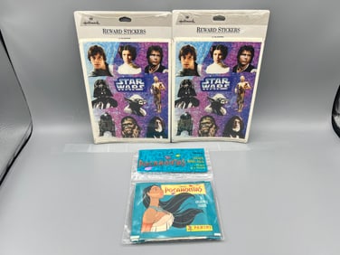 Lot of Assorted Nonsport Sticker Packs - Star Wars & Pocahontas