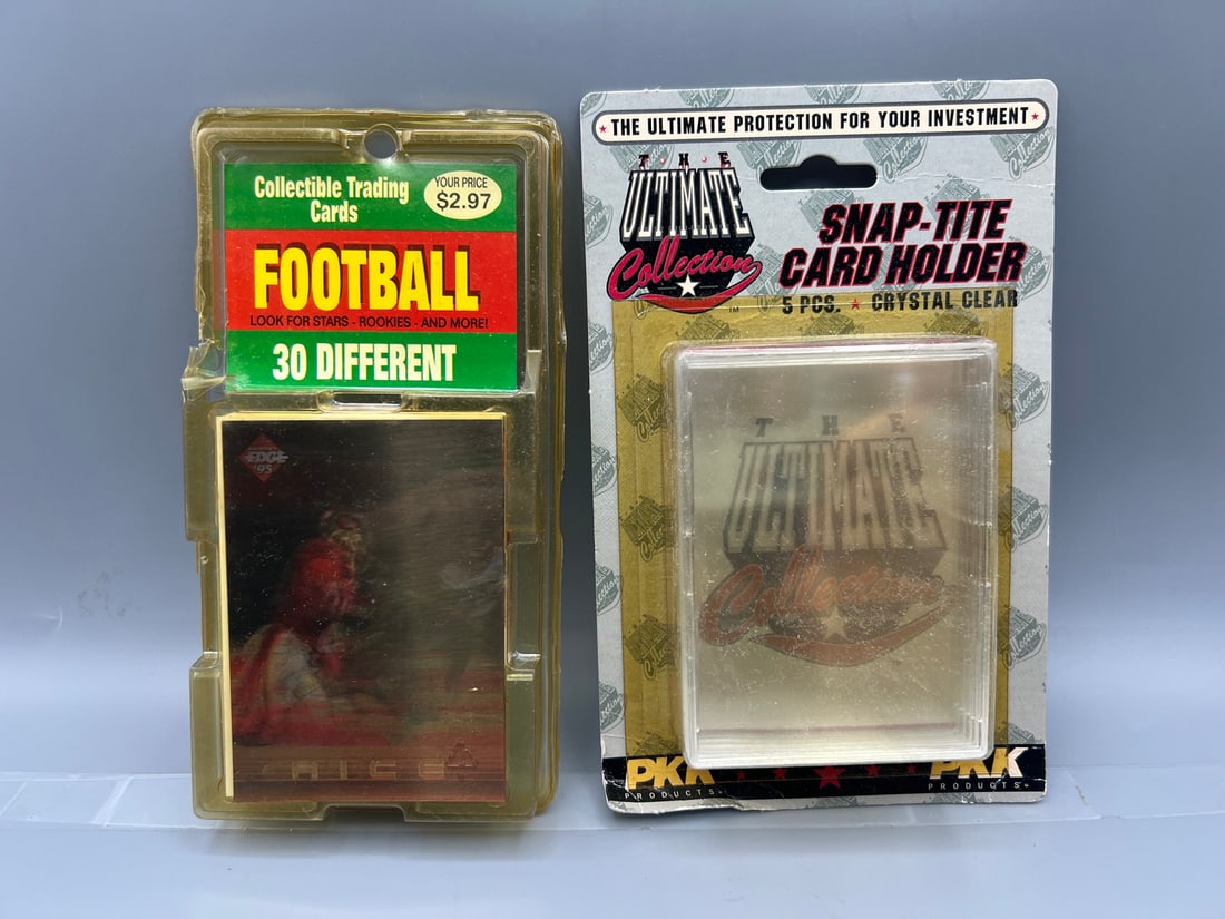 Sealed Football 30 Card Mystery Re-Pack & Ultimate Collection Snap Card Holder Pack (1 of 2)
