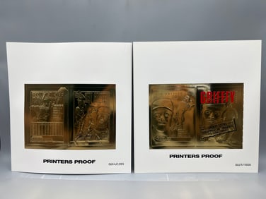 Lot of (2) Ken Griffey Jr. Baseball Gold Foil Embossed Printer's Proof Collectibles - One Is #/1999