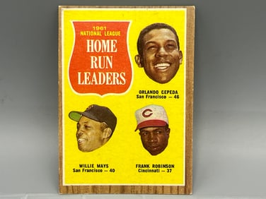 1962 Topps NL Home Run Leaders Orlando Cepeda/Willie Mays/Frank Robinson #54