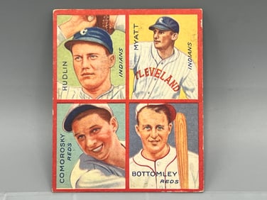 1935 Goudey 4 in 1 Hudlin/Myatt/Comorosky/Bottomley - HOF