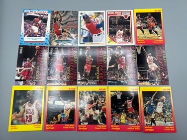 Lot of (15) Assorted Michael Jordan Basketball Cards - 1991 Upper Deck SP1, 1989 Fleer All Star