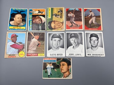Lot of 11 - 1950's and 1960's Baseball - Numerous HOF's Including Wagner