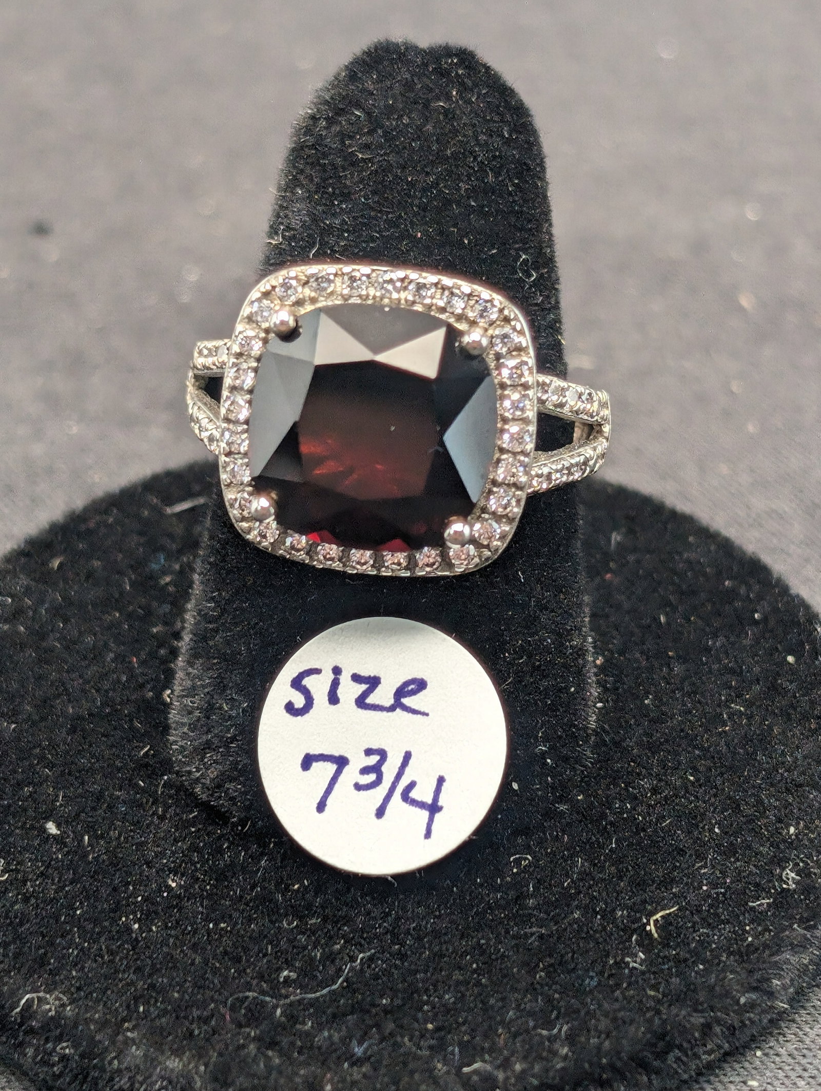 Sterling Ring w/ Black Onyx Gemstone Size 7-3/4: Sterling Ring w/ Black Onyx Gemstone Size 7-3/4