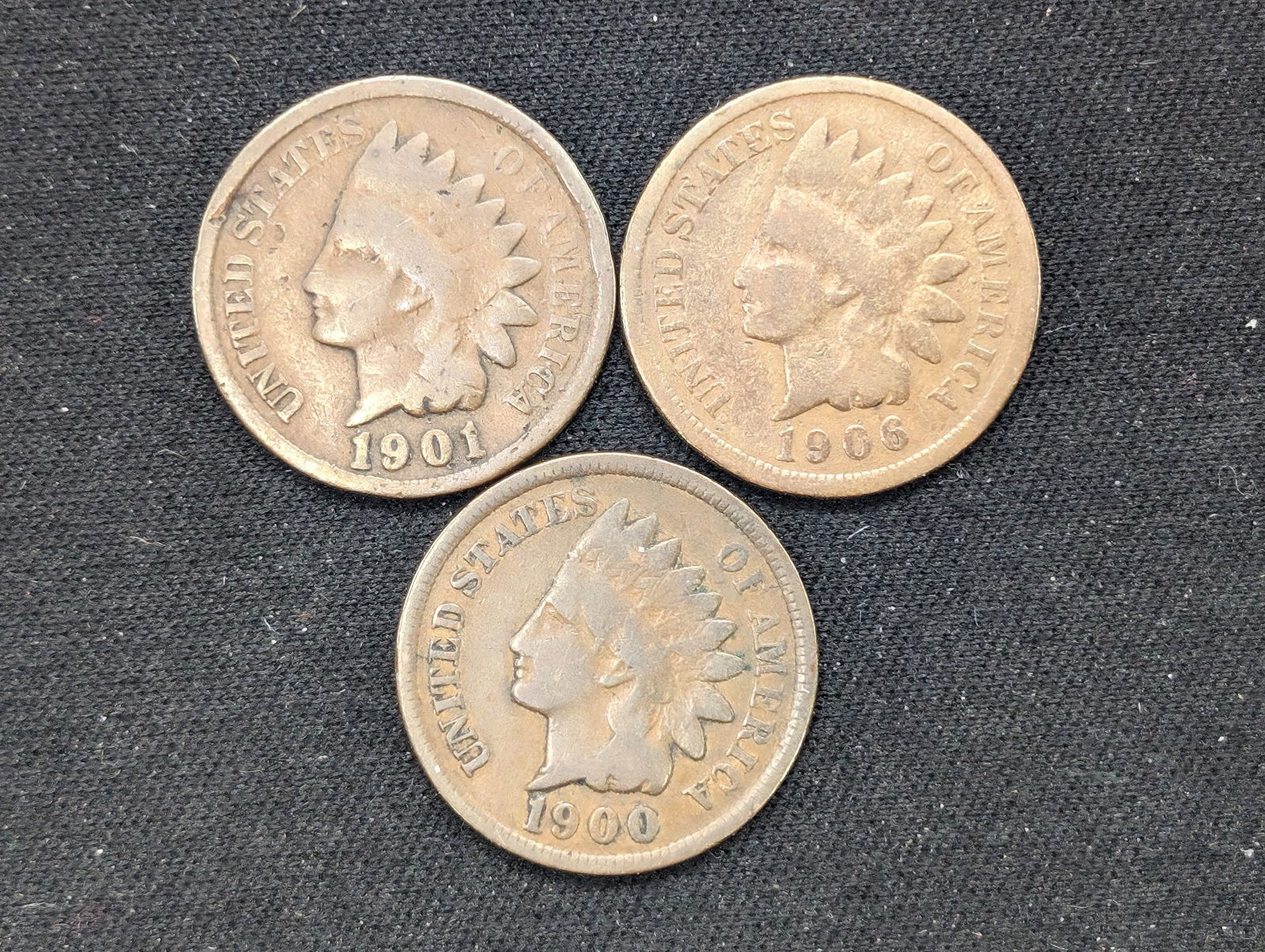 1900, 1901, 1906 Indian Head Cents (1 of 2)