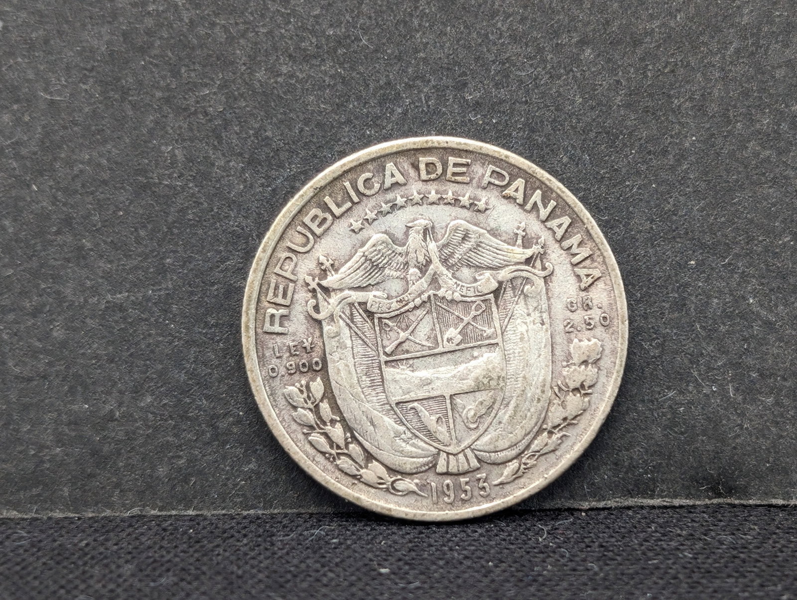1943 Panama 1/10 Balboa, 90% Silver, 50th Anniversary Of Independence: 1943 Panama 1/10 Balboa, 90% Silver, 50th Anniversary Of Independence
