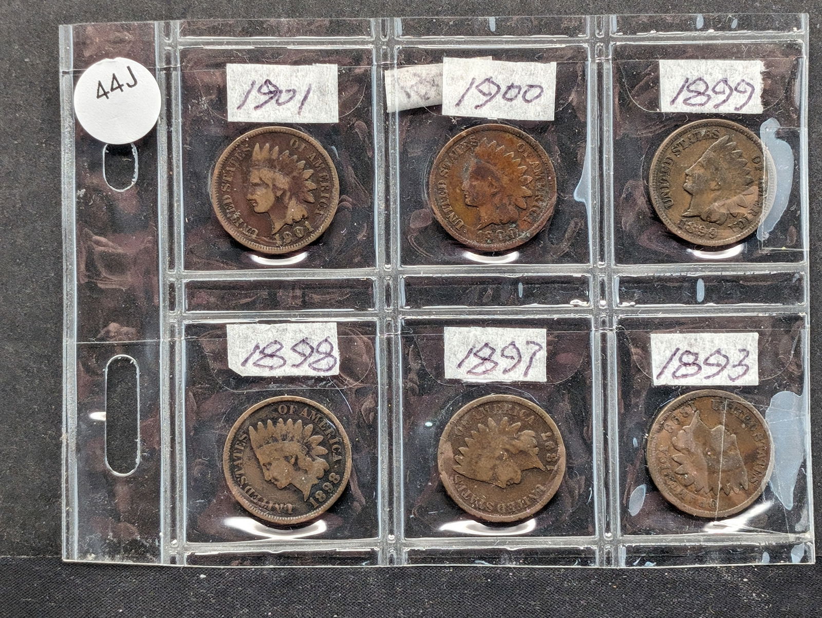 1893, 1897, 1898, 1899, 1900, 1901 Indian Head Cents (1 of 5)