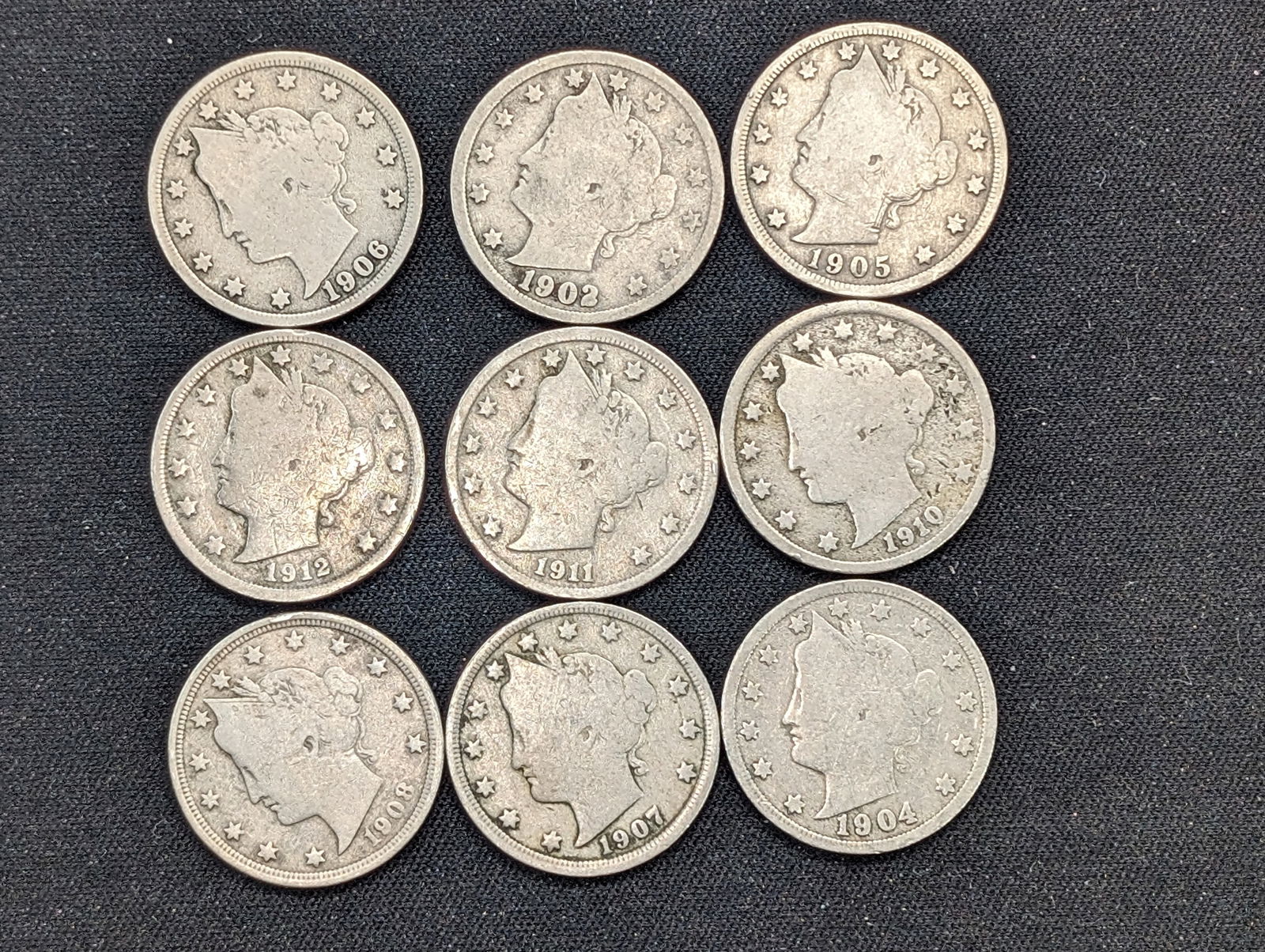 9 Assorted Liberty V Nickels (1 of 2)