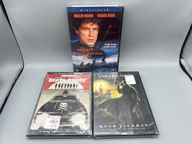 Lot of 3 Sealed DVD Movies - Death Proof, Van Helsing, Night of the Following Day