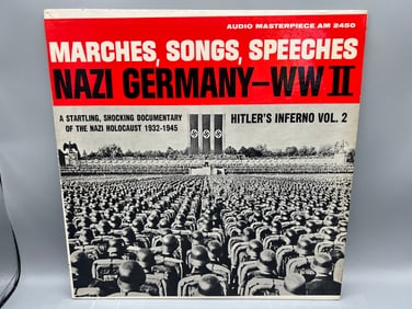 1961 Marches, Songs, Speeches Nazi Germany WWII Hitler's Inferno Vol. 2 Vinyl Album - AM 2450