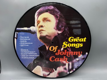 1983 Johnny Cash Great Songs of Johnny Cash Picture Disc Vinyl Album - Made In Denmark