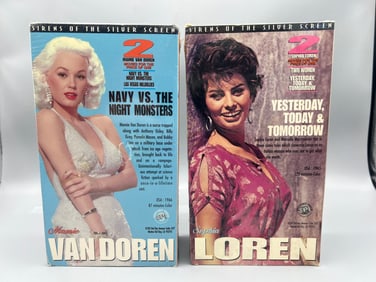 Mamie Van Doren & Sophia Loren Sealed 2-Cassette VHS Box Sets