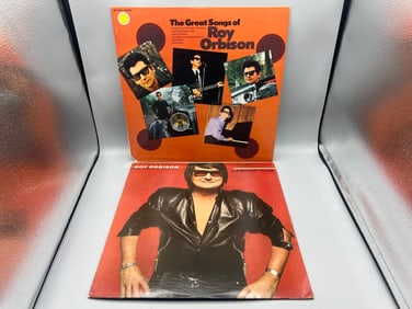 1970 Roy Orbison The Great Songs of Roy Orbison & 1979 Roy Orbison Laminar Flow Vinyl Albums - SE