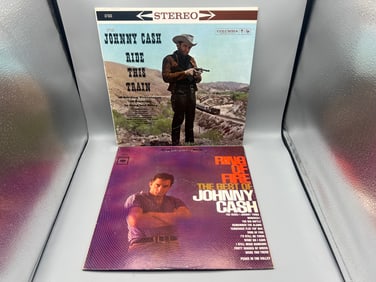 1960 Johnny Cash Ride This Train & 1963 Johnny Cash Ring of Fire The Best of Johnny Cash Vinyl