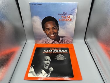 1966 Sam Cooke The Unforgettable Sam Cooke & 1965 Sam Cooke Shake Vinyl Albums - LSP 3367 & LSP 3517