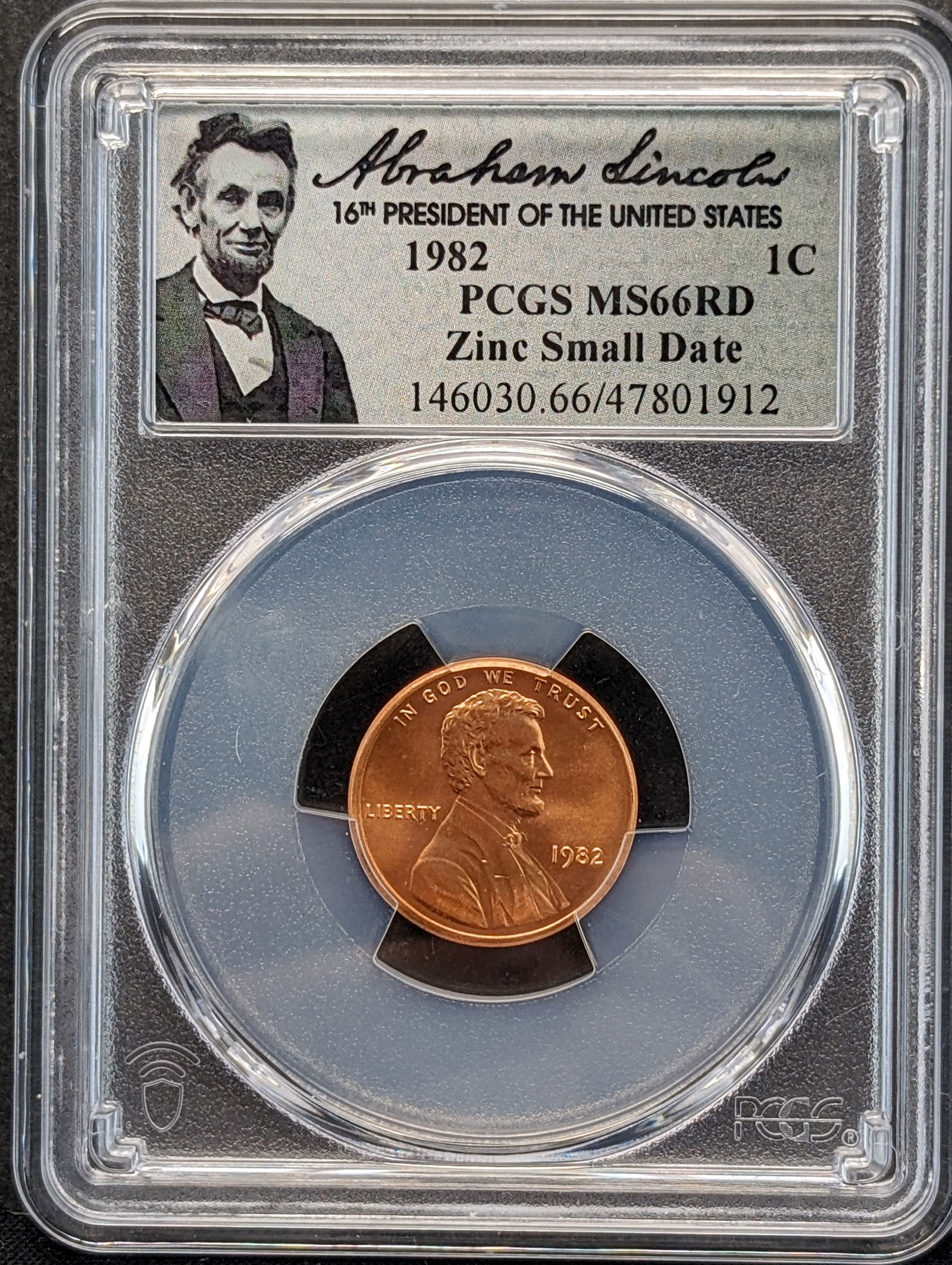 1982 Zinc Small Date Lincoln Memorial Cent - PCGS MS66 RD (1 of 3)
