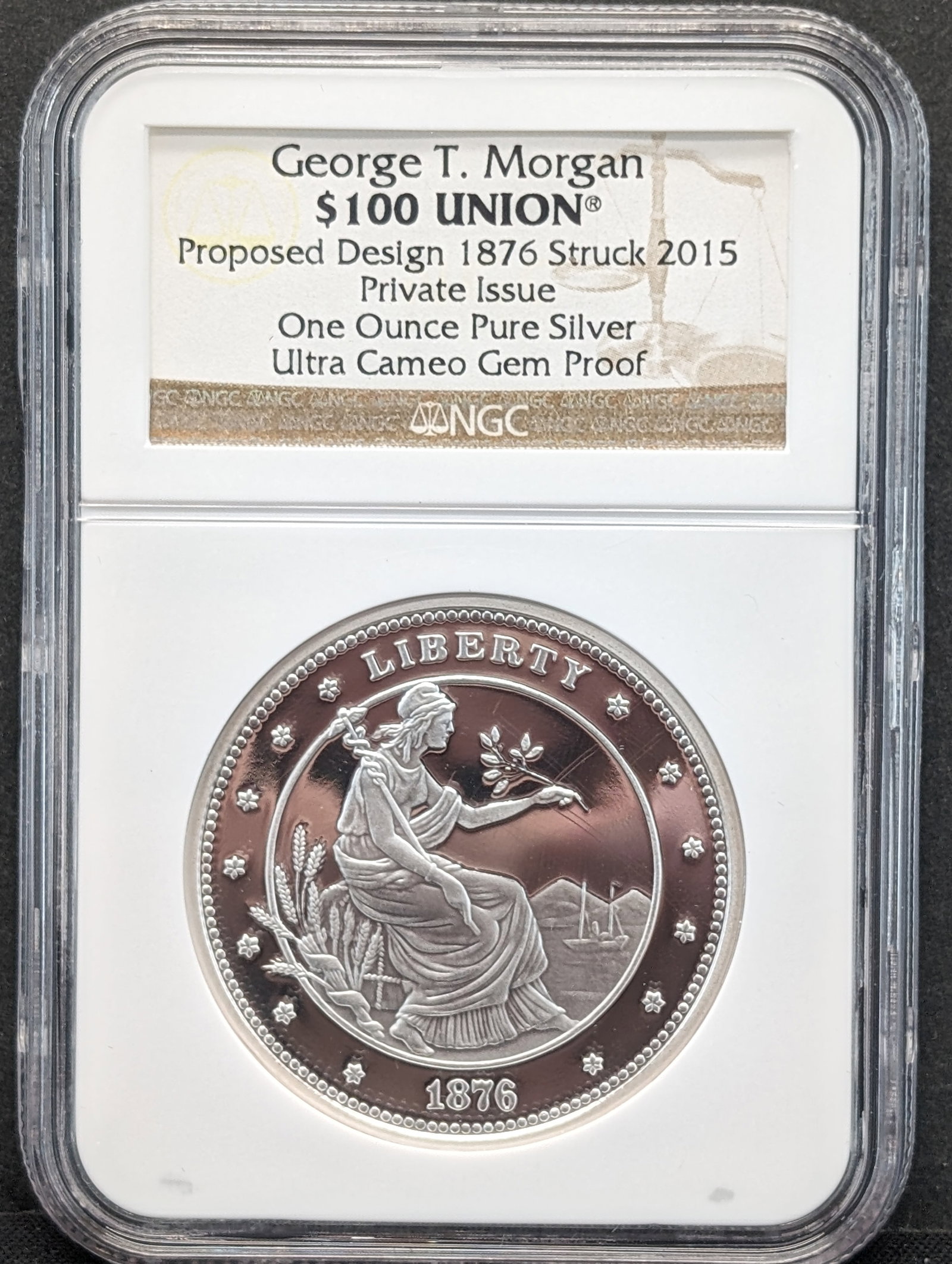1 Oz. PURE SILVER George T. Morgan $100 Union - NGC GEM PROOF ULTRA CAMEO: 1 Oz. PURE SILVER George T. Morgan $100 Union - NGC GEM PROOF ULTRA CAMEO