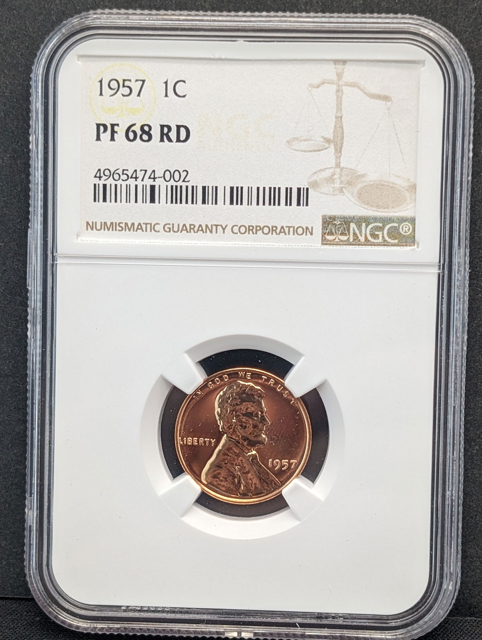 1957 PROOF Lincoln Wheat Cent - NGC PF68 RD (1 of 3)