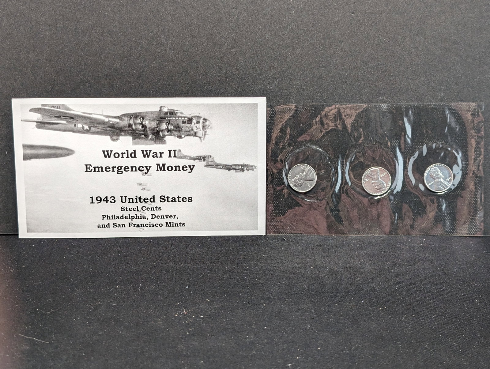 WWII Emergency Money - 1943 Lincoln Steel Cents in High Grade: WWII Emergency Money - 1943 Lincoln Steel Cents in High Grade