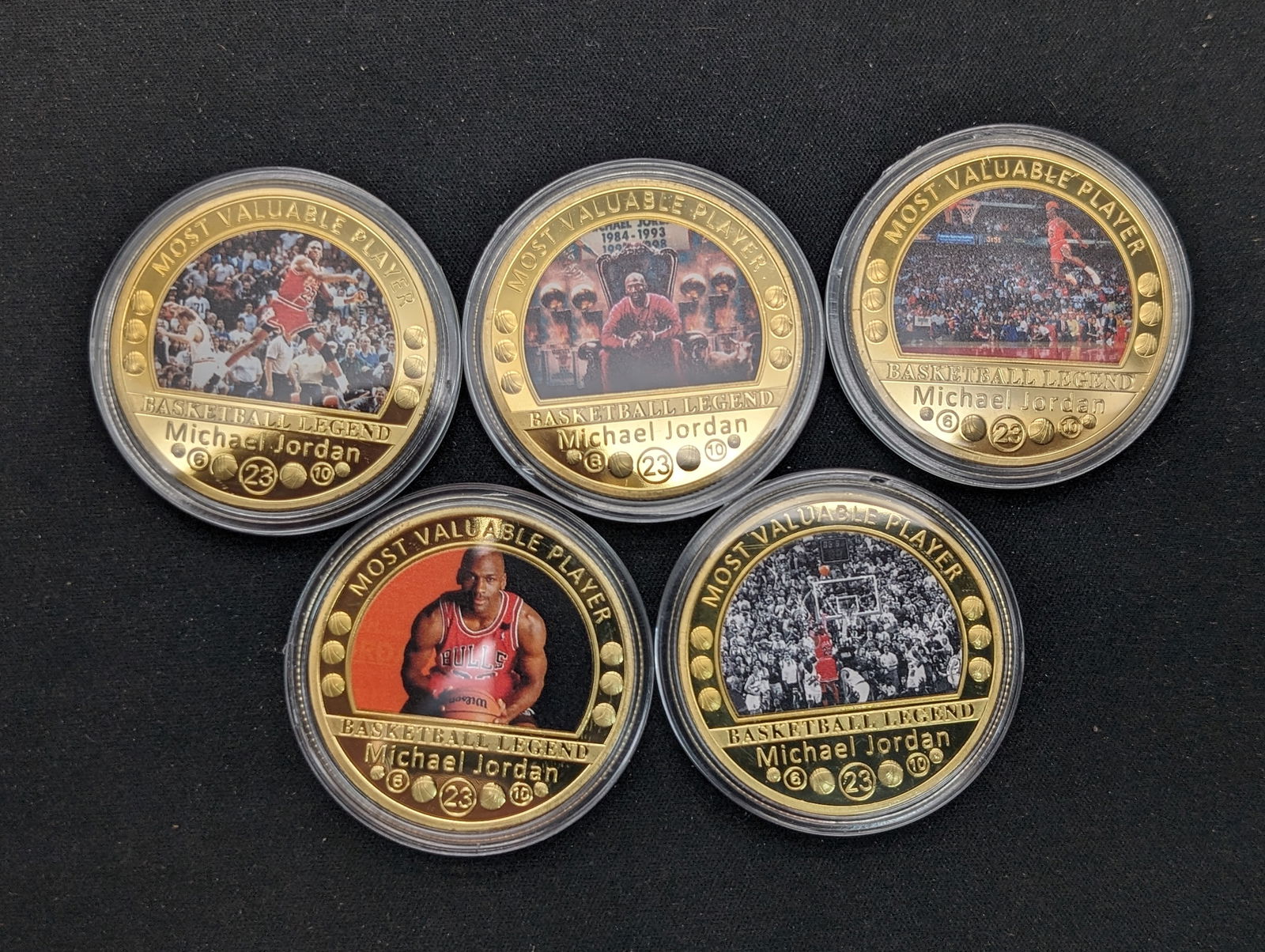 Group of 5 Basketball Legend Michael Jordan Tribute Coins (1 of 2)
