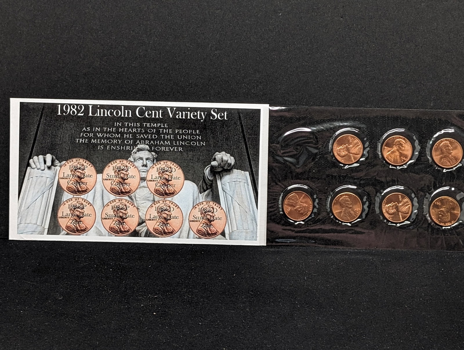 1982 Lincoln Cent Variety Set in Nice Red Condition: 1982 Lincoln Cent Variety Set in Nice Red Condition