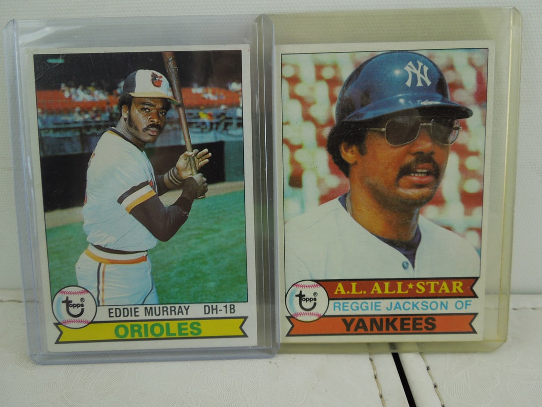 1979 Topps Eddie Murray 2nd Year and Reggie Jackson Baseball Cards (1 of 3)