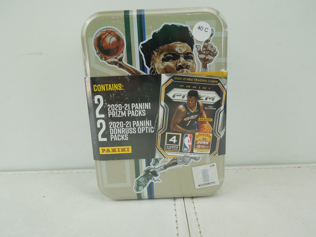 2020-21 Panini Basketball Sealed Tin with 4 Packs: 2020-21 Panini Basketball Sealed Tin with 2 Prizm Packs and 2 Optic Packs - Possible Anthony Edwards RCs