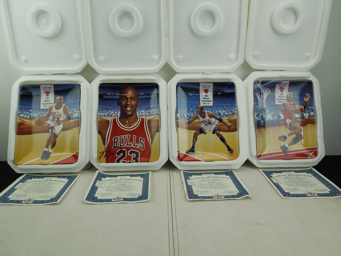 1997 Upper Deck Bradford Exchange Michael Jordan Soaring Above the Rest Lot of 4 Plates (1 of 10)