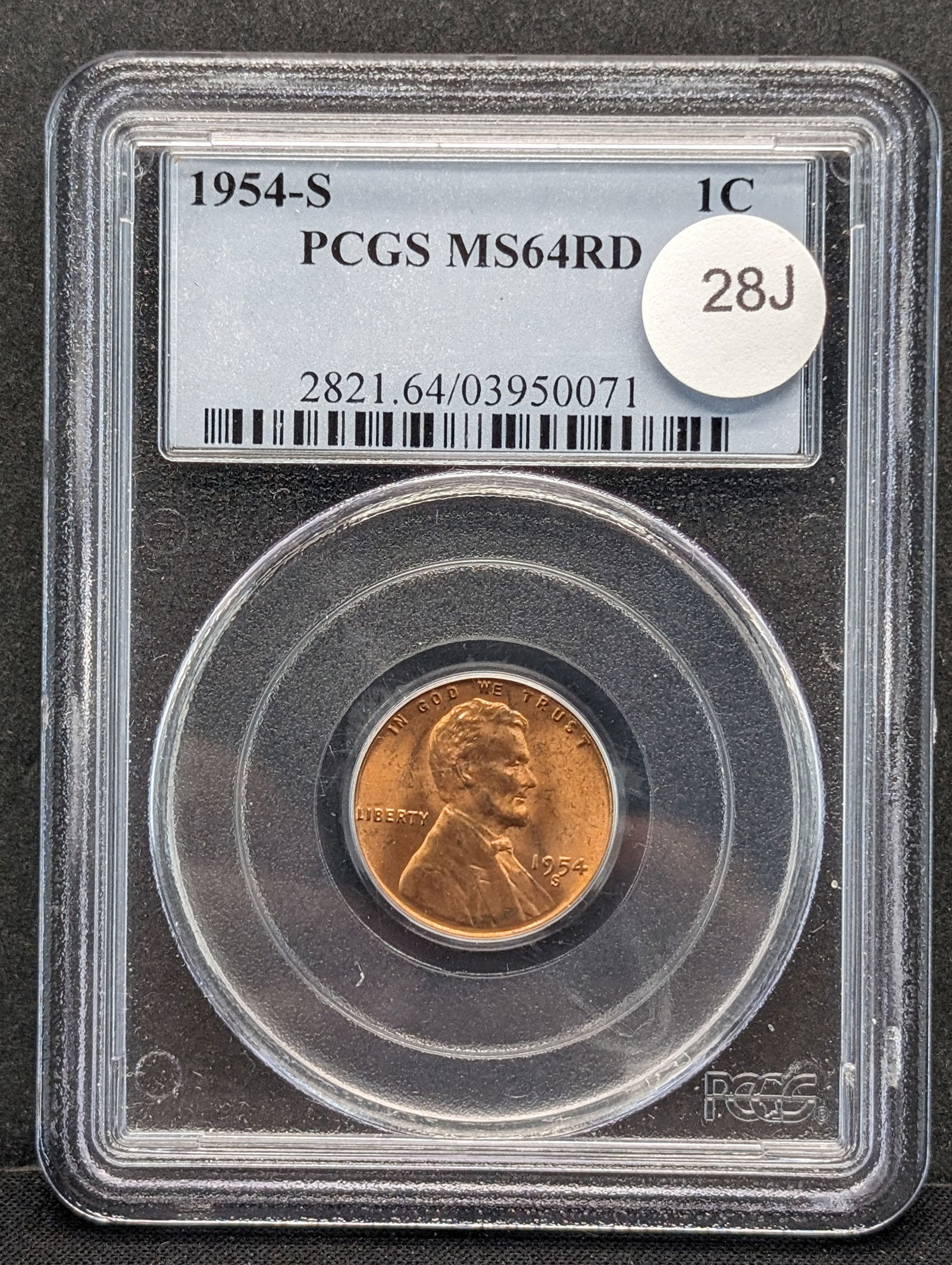 1954-S Lincoln Wheat Cent PCGS Graded MS64 Red (1 of 3)