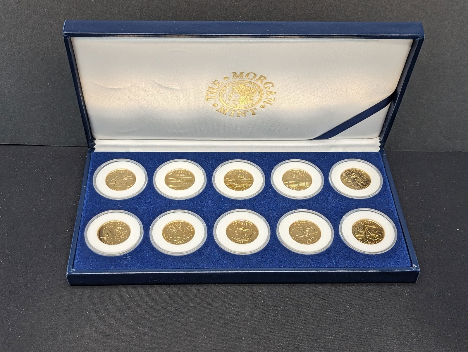 2001-2002 10 Coins Set- 10 24K Gold Plated State Quarters (1 of 6)