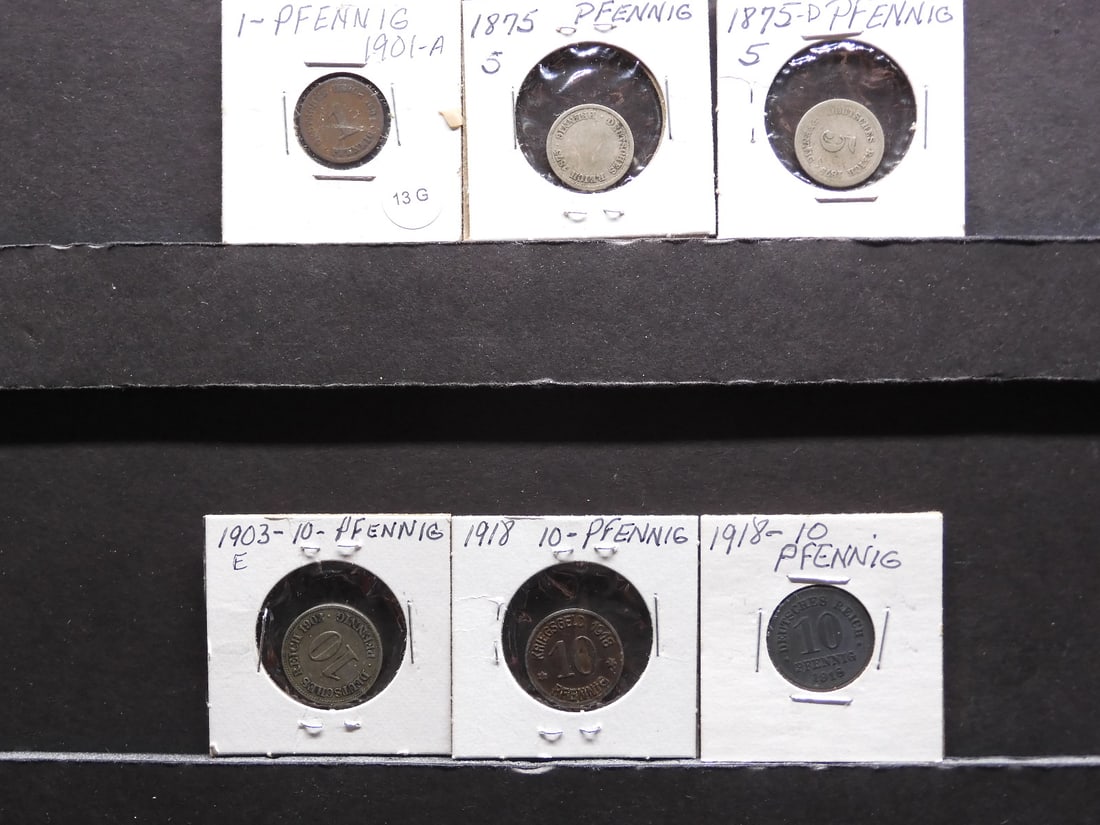 (6) Assorted Pfennig Coins (1 of 9)