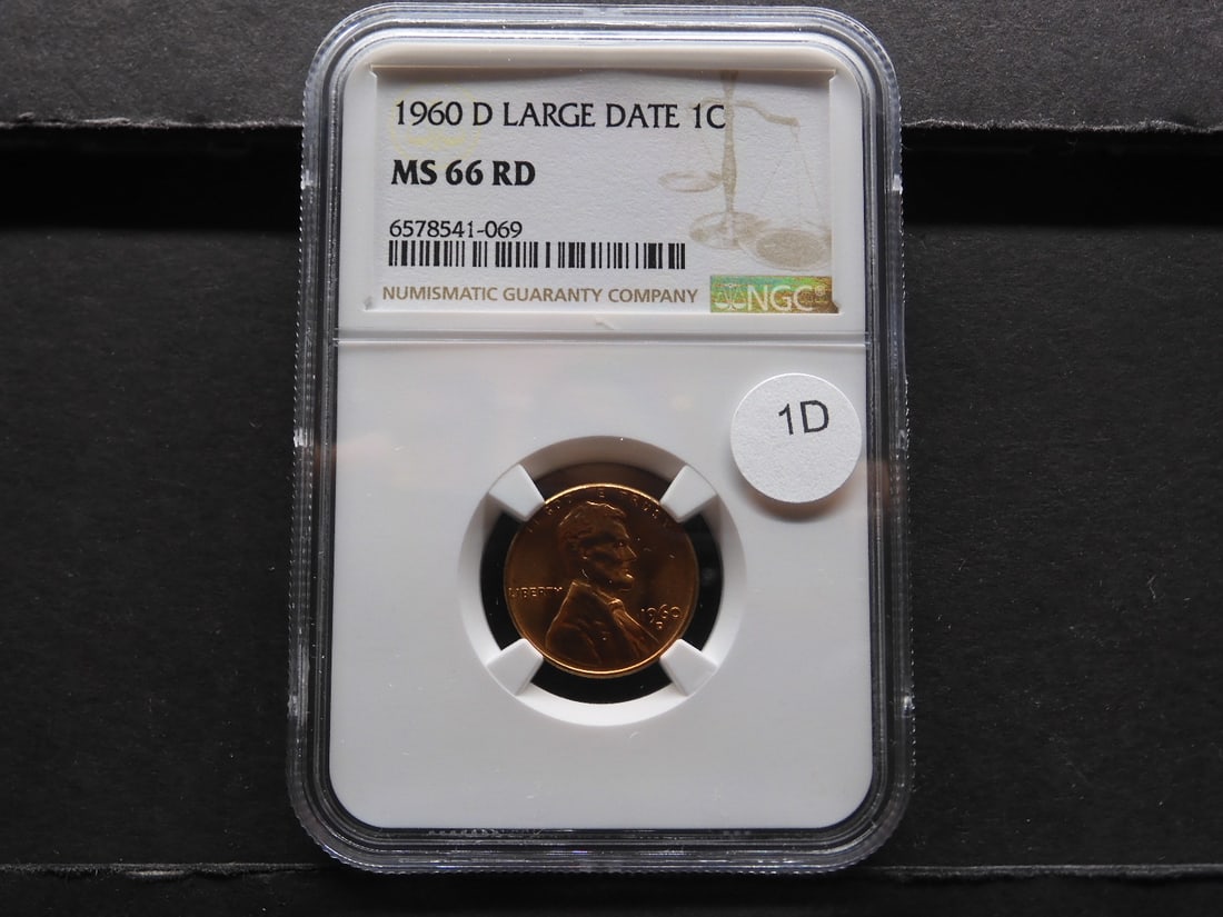 1960-D Large Date Lincoln Cent. NGC MS 66 RD. (1 of 4)